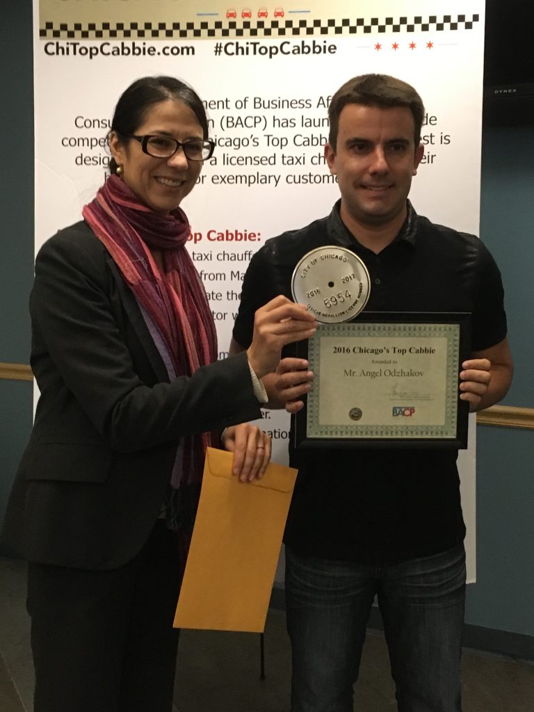 Mr. Odzhakov received nearly 30-percent of the vote to capture the title of Chicago’s Top Cabbie.